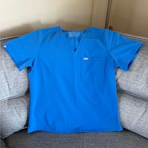 Figs Women's Capri Blue Scrub Top